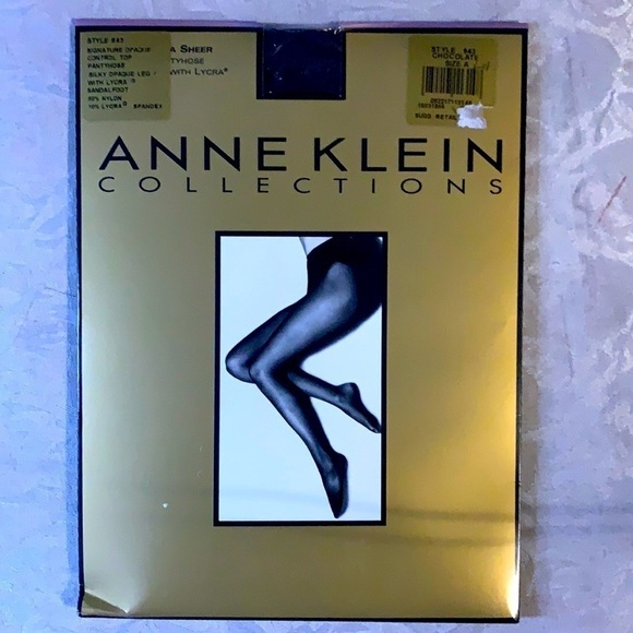 NWT Anne Klein Signature Silky Opaque control top pantyhose Chocolate new - Picture 1 of 4